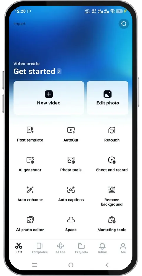 CapCut export settings and 4K sharing options screenshot